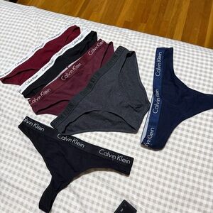 Calvin Klein Women's Briefs Set - Black, Gray, Navy, Burgundy